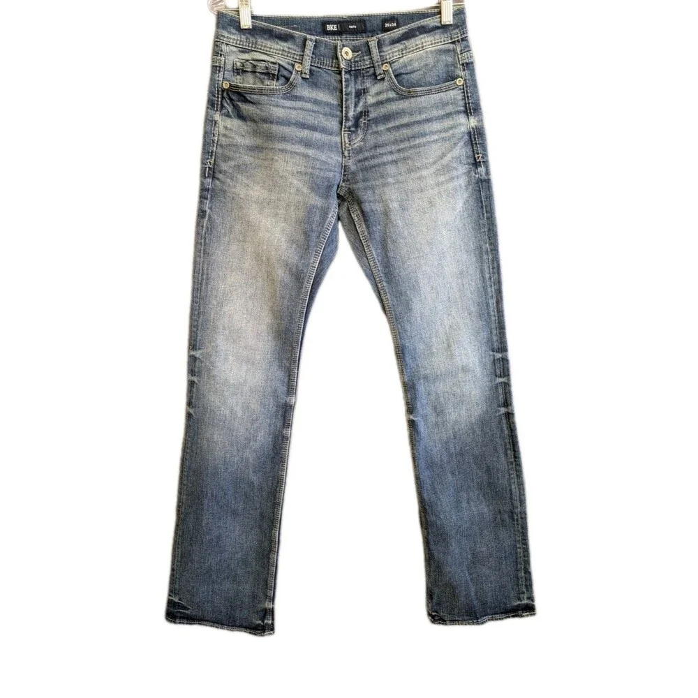 BKE Aiden Jeans Men's 28x33 Blue Low Rise Denim Medium Wash Rodeo Festival EUC
